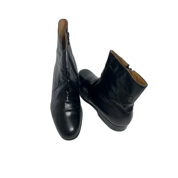 Bally Lexus Black Leather Zip Ankle Boots Sz 5  Men