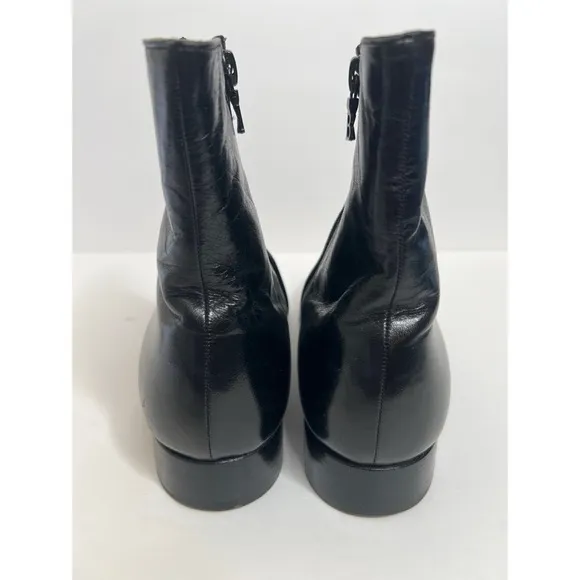 Bally Lexus Black Leather Zip Ankle Boots Sz 5  Men