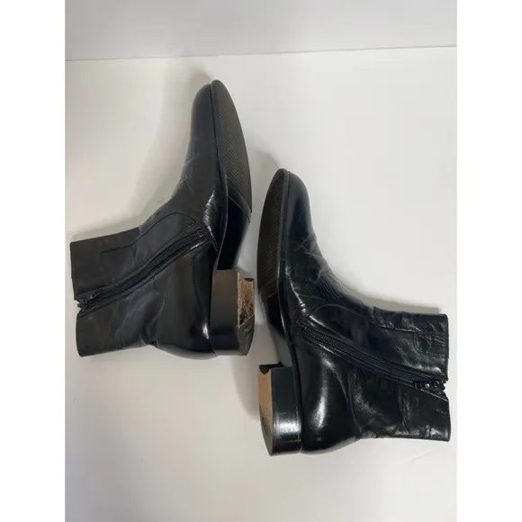 Bally Lexus Black Leather Zip Ankle Boots Sz 5  Men