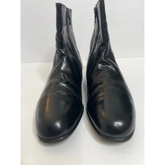 Bally Lexus Black Leather Zip Ankle Boots Sz 5  Men