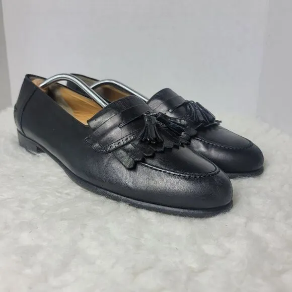 Bally Vigo Mens Shoes Size 13 D Black Flex Leather Tassel Loafers