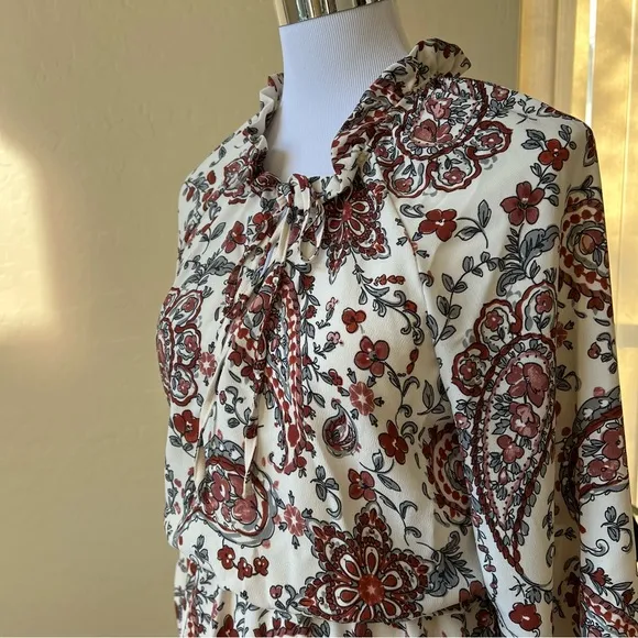 Banana Republic Paisley &amp; Floral Printed Kerchief Hem Dress US6 $159