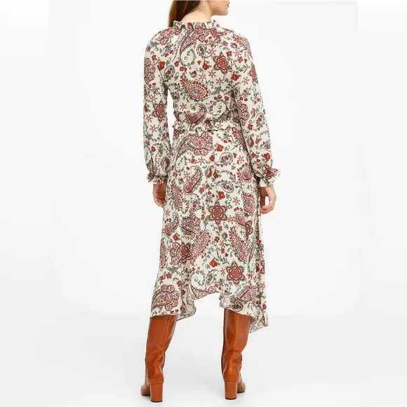 Banana Republic Paisley &amp; Floral Printed Kerchief Hem Dress US6 $159