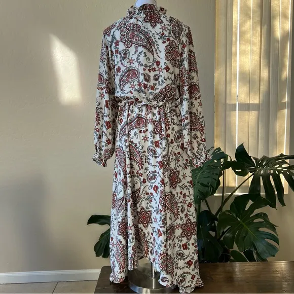 Banana Republic Paisley &amp; Floral Printed Kerchief Hem Dress US6 $159