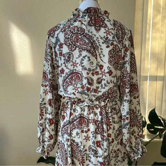 Banana Republic Paisley &amp; Floral Printed Kerchief Hem Dress US6 $159