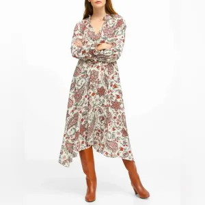 Banana Republic Paisley &amp; Floral Printed Kerchief Hem Dress US6 $159