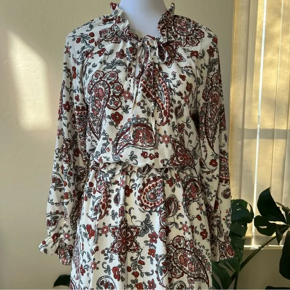 Banana Republic Paisley &amp; Floral Printed Kerchief Hem Dress US6 $159