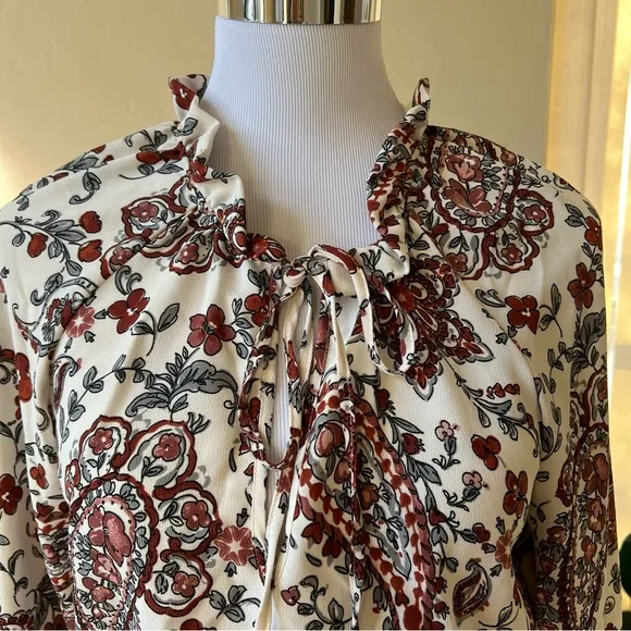 Banana Republic Paisley &amp; Floral Printed Kerchief Hem Dress US6 $159