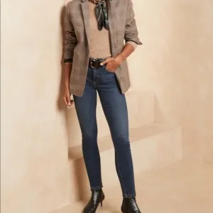 BANANA Republic Premium Denim NWT Devon 31L Ankle High Rise Legging Skinny Dark