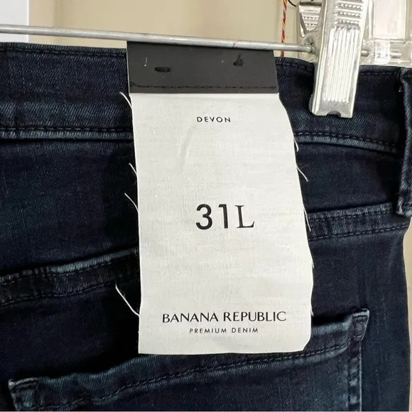 BANANA Republic Premium Denim NWT Devon 31L Ankle High Rise Legging Skinny Dark