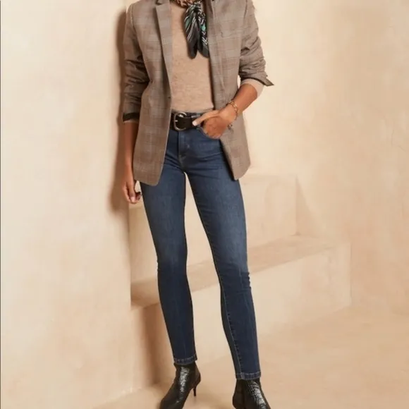 BANANA Republic Premium Denim NWT Devon 31L Ankle High Rise Legging Skinny Dark