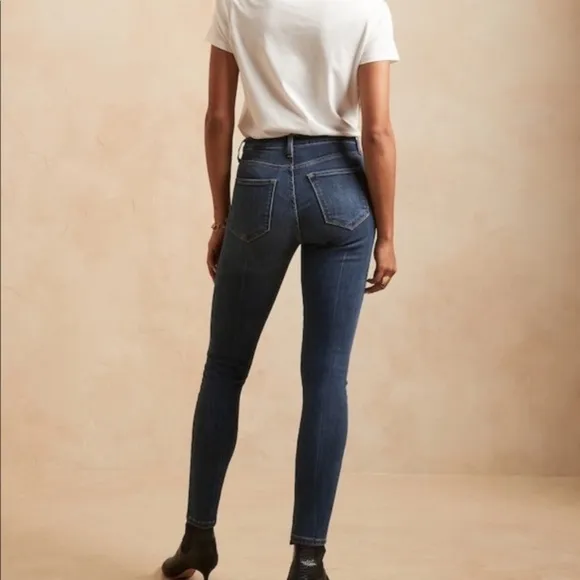 BANANA Republic Premium Denim NWT Devon 31L Ankle High Rise Legging Skinny Dark