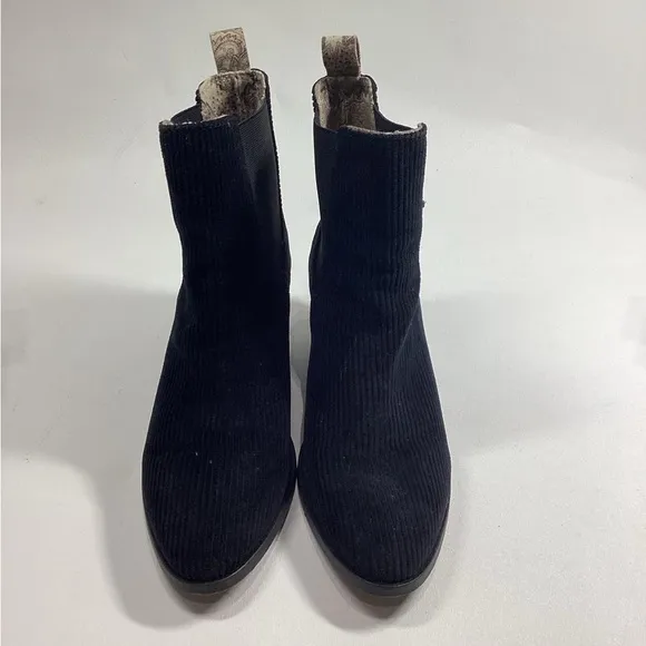 BAND OF GYPSIES Shadow Ankle Boots‎ Boho Black Corduroy Booties Women's Size 8