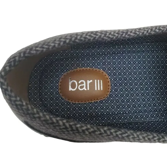 BAR III Men's Casual Shoes Kingston Textile  Slip On Loafers 13M Grey Tw…