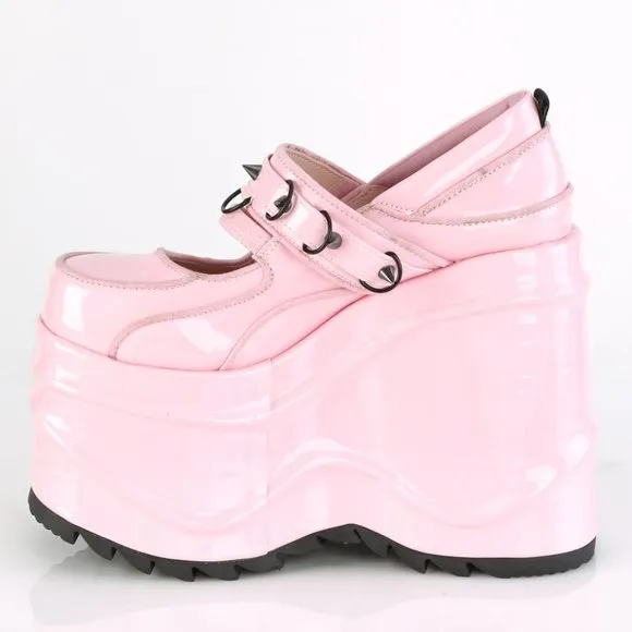 Barbiecore Barbie Platform Studded Mary Janes Wedge Shoes