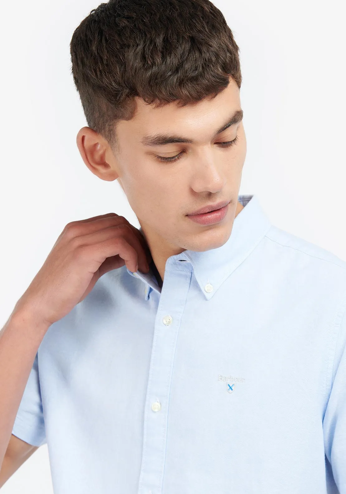 Barbour Men’s Oxtown Short Sleeve Tailored Shirt, Sky