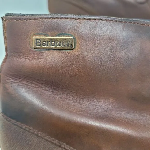 Barbour Readhead Redhead Waxy Leather Chukka Boots Men's Brown US Size 11.5