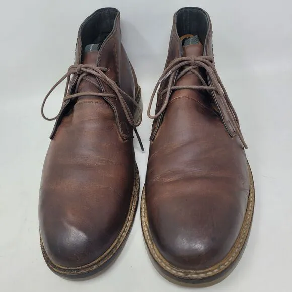Barbour Readhead Redhead Waxy Leather Chukka Boots Men's Brown US Size 11.5