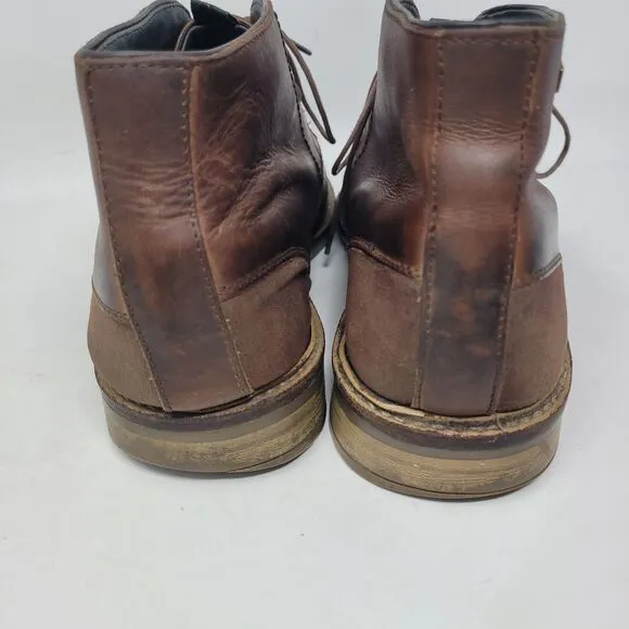 Barbour Readhead Redhead Waxy Leather Chukka Boots Men's Brown US Size 11.5