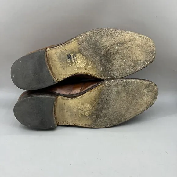 Barker Custom Grade Tassel Loafers Men Size 10 11 US Brown Leather Slip On Shoes
