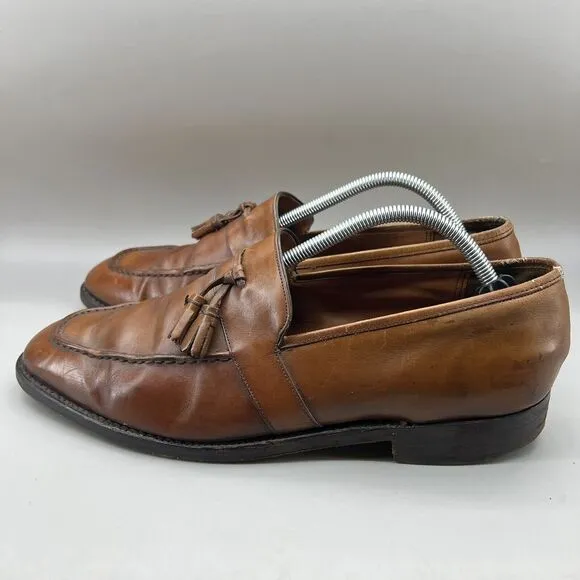 Barker Custom Grade Tassel Loafers Men Size 10 11 US Brown Leather Slip On Shoes