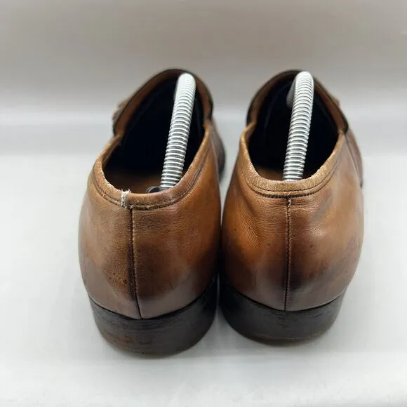 Barker Custom Grade Tassel Loafers Men Size 10 11 US Brown Leather Slip On Shoes