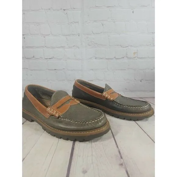 BASS Weejuns Slip-on Casual  2-Tone Leather Loafers Mens Size 7
