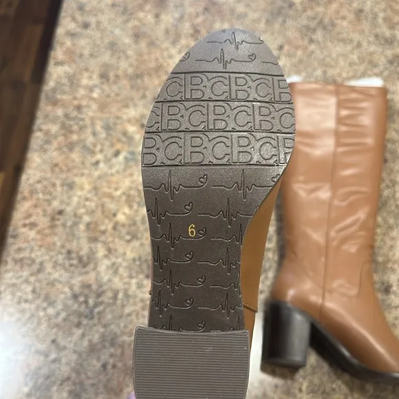 BC Footwear Free People Tall Pull On Vegan Leather Boots Cognac Womens Size 6