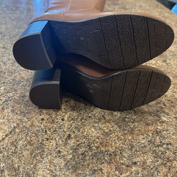 BC Footwear Free People Tall Pull On Vegan Leather Boots Cognac Womens Size 6