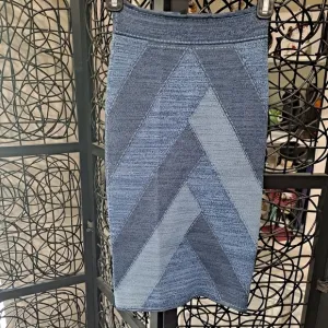 BCBG MaxAzria Size XS &quot;Denim Patchwork&quot; Skirt BodyCon Pencil EUC
