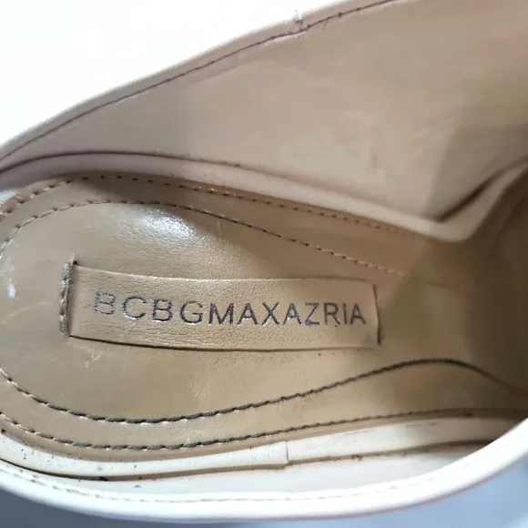 BCBGMAXAZRIA Cream Leather Heels Sz 7.5