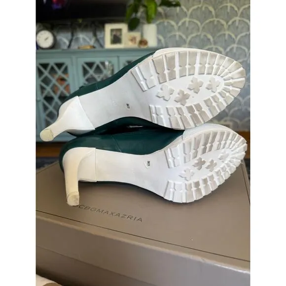 BCBGMAXAZRIA RUNWAY Powe Lug-Sole Green Platform Ankle Day Boots Sz. 9