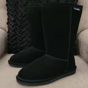 BEARPAW YOUTH EMMA BLACK TALL SUEDE SHEEPSKIN BOOTS
