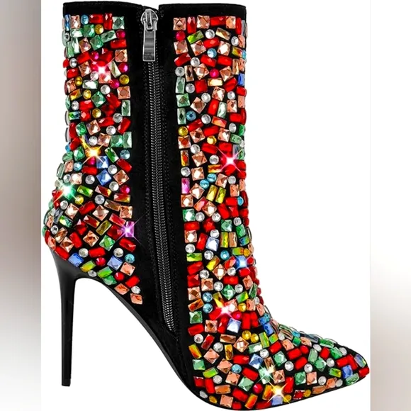 Beautiful Colorful Mosaic Ankle Boots