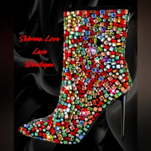 Beautiful Colorful Mosaic Ankle Boots