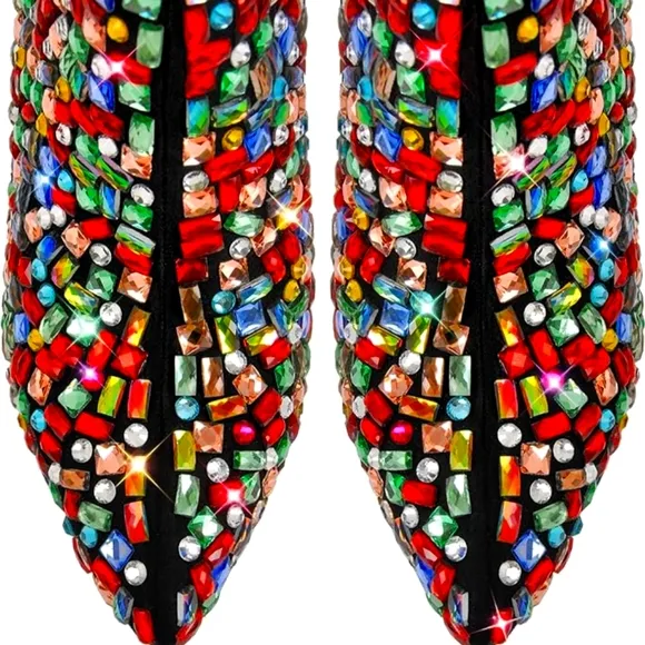 Beautiful Colorful Mosaic Ankle Boots