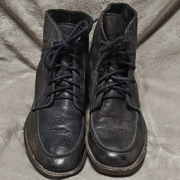 Bed Stu Curtis II Moc Toe Lace Up Boots Men's Black Leather Boots Size 11