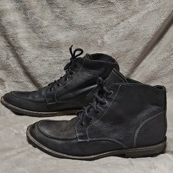 Bed Stu Curtis II Moc Toe Lace Up Boots Men's Black Leather Boots Size 11