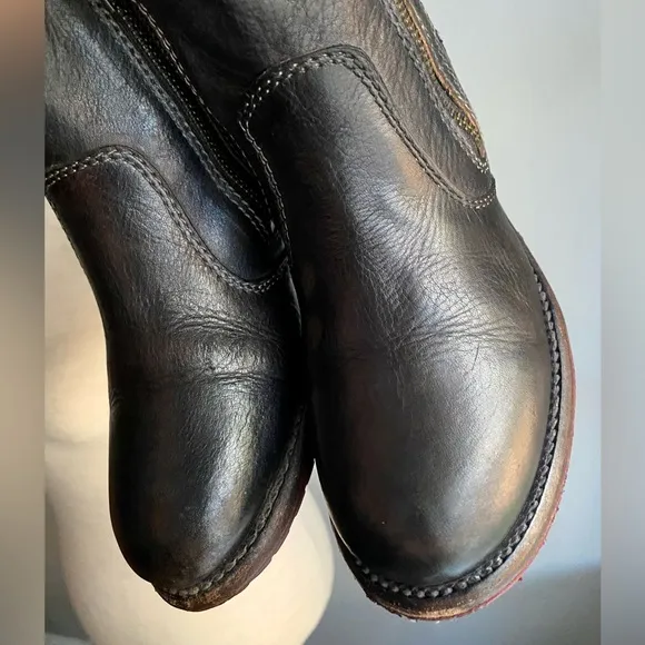 Bed Stu Eiffel Women’s 6 Bed Stu Eiffel Black Leather Zip Up Heeled Boots