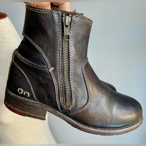 Bed Stu Eiffel Women’s 6 Bed Stu Eiffel Black Leather Zip Up Heeled Boots