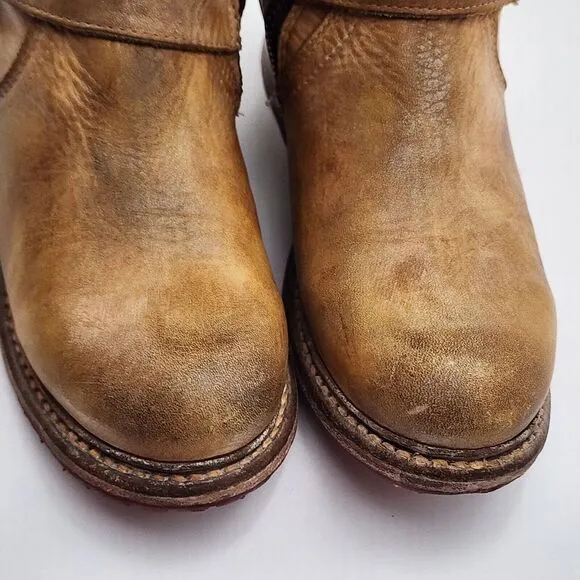 Bed Stu Free People Clover Tall Rustic Brown Leather Boots Size 7‎  Distressed