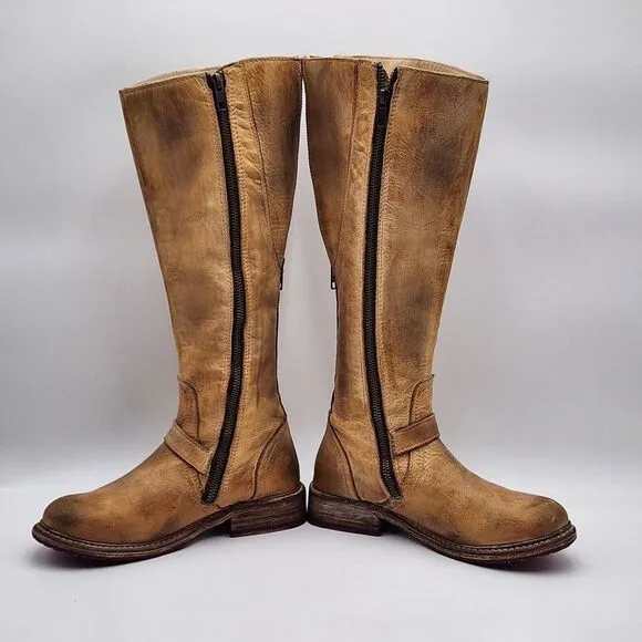 Bed Stu Free People Clover Tall Rustic Brown Leather Boots Size 7‎  Distressed
