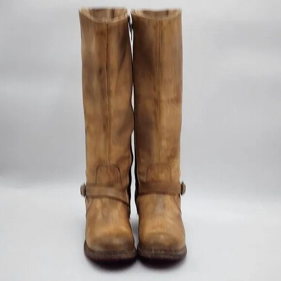 Bed Stu Free People Clover Tall Rustic Brown Leather Boots Size 7‎  Distressed