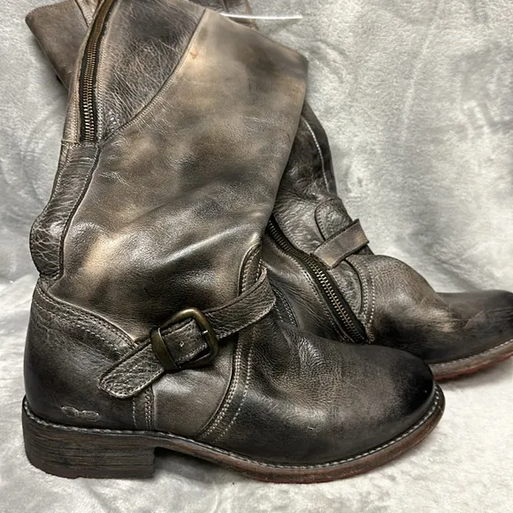 Bed Stu Glaye Leather Buckled Tall Riding Boots Size 8