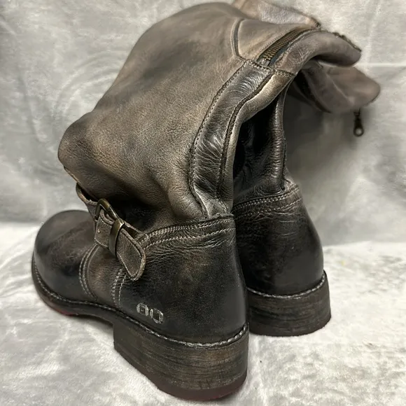 Bed Stu Glaye Leather Buckled Tall Riding Boots Size 8