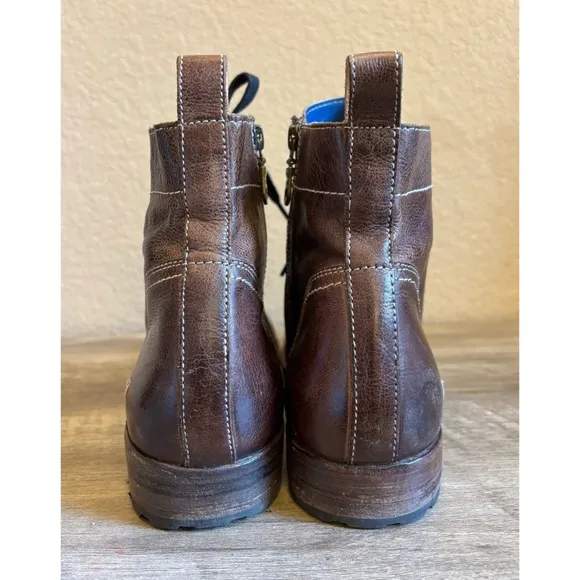 Bed Stu Old Bowen Mens Brown Leather Lace Up Combat Casual Dress Boots