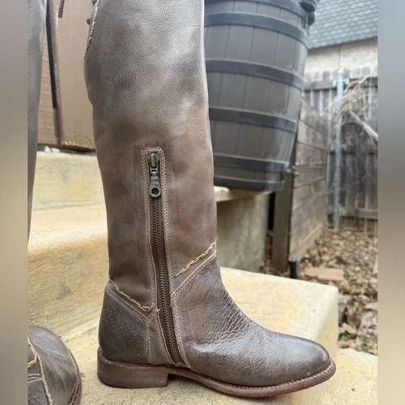 BEDSTU Manchester Taupe Rustic Mason Tall Boots Wmn Sz 7