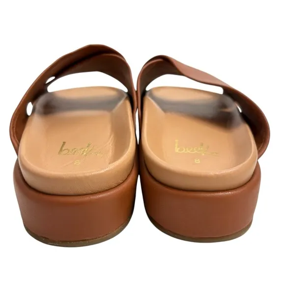 BEEK SIZE 8 BROWN HEN SLIDE LEATHER SANDAL SHOES : NWOT $290 RETAIL