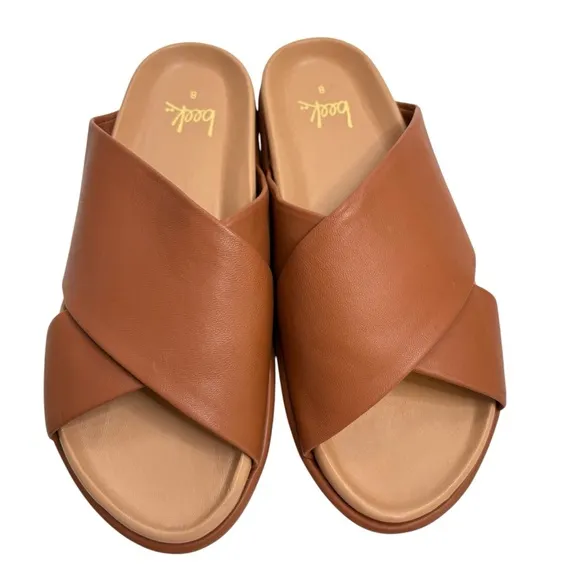 BEEK SIZE 8 BROWN HEN SLIDE LEATHER SANDAL SHOES : NWOT $290 RETAIL
