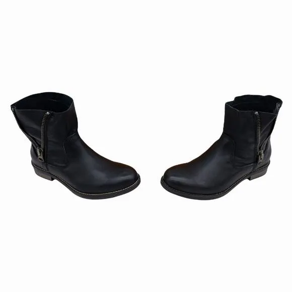 Bernie Mev Black Rodeo Leather Ankle Boots Booties US 6.5 7 EU 37
